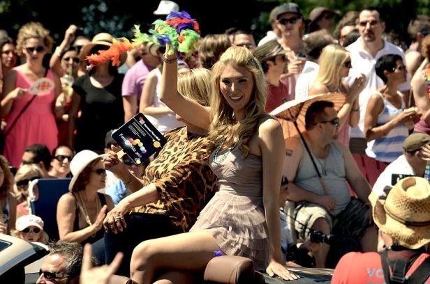 Jenna Talackova as the co-grand marshal of the 2012 Vancouver Pride Parade. (Source: Annie Jackson/Wikipedia)